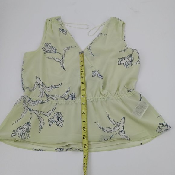 WOMENS BANANA REPUBLIC PETITE SMALL YELLOW FLORAL TOP - Picture 4 of 14